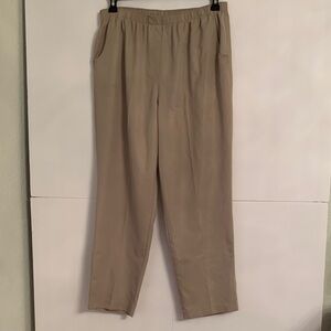 Alia Women’s Elastic Waist Pockets Tan Pants Size 16